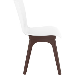 Krzesło z tworzywa MIO PP brązowo/białe marki Siesta