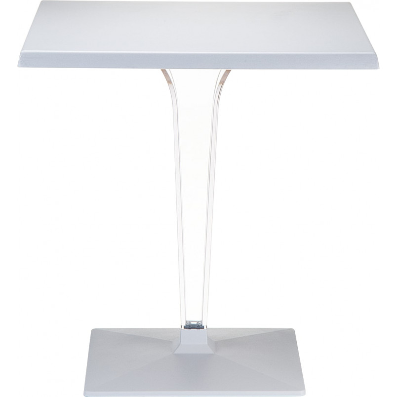 Stół kwadratowy na jednej nodze Ice 70x70 srebrnoszary marki Siesta