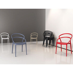 Krzesło z tworzywa PIA szarobrązowe marki Siesta