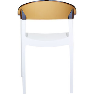 Krzesło z podłokietnikami CARMEN białe/bursztynowe przezroczyste marki Siesta