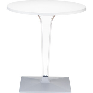 Stół okrągły na jednej nodze Ice 80 biały marki Siesta