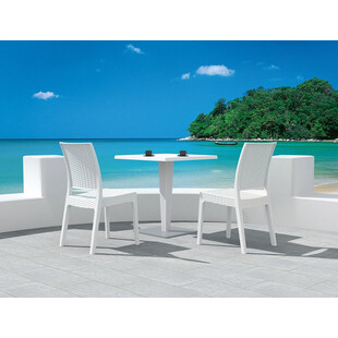 Stół ogrodowy plastikowy Riva 70x70 biały marki Siesta