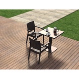 Stół ogrodowy plastikowy Riva 70x70 brązowy marki Siesta