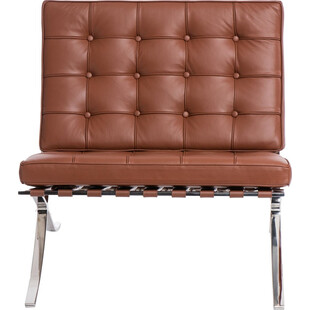 Fotel skórzany pikowany BA1 jasno brązowy marki D2.Design