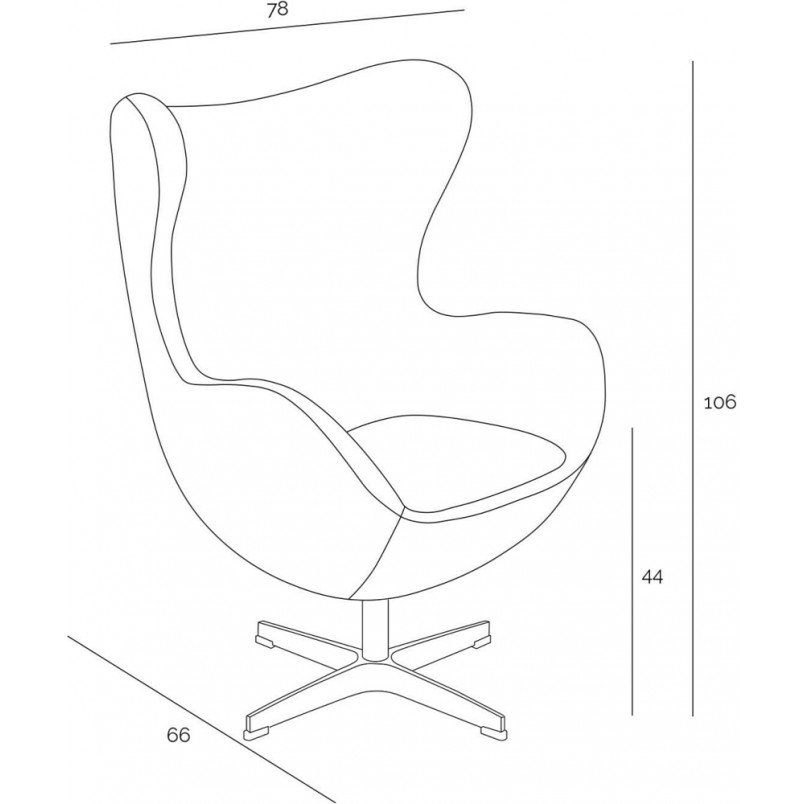 Fotel obrotowy Jajo atramentowy kaszmir Premium marki D2.Design
