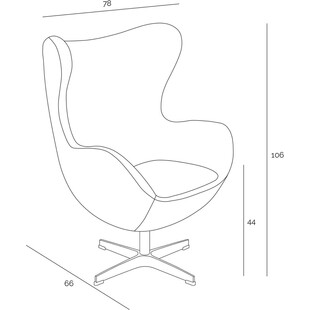 Fotel obrotowy Jajo ciemno brązowa skóra Premium marki D2.Design
