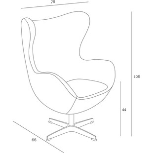 Fotel obrotowy Jajo niebieski kaszmir Premium marki D2.Design