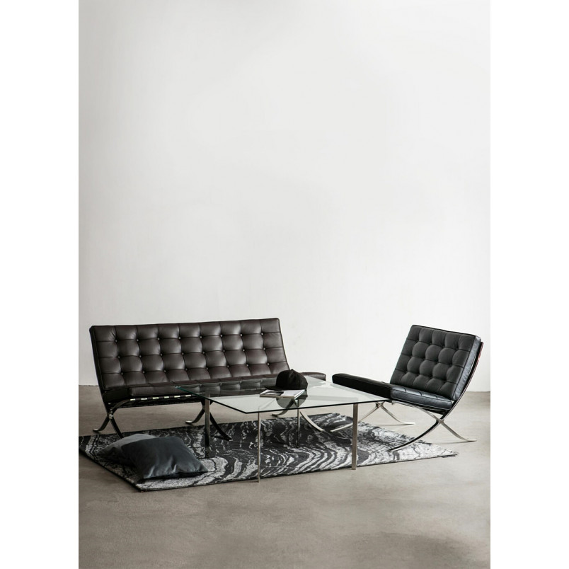 Sofa pikowana 3 os z ekoskóry Barcelon 180 czarna marki D2.Design