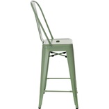 Krzesło barowe metalowe Paris Back 66 zielone marki D2.Design