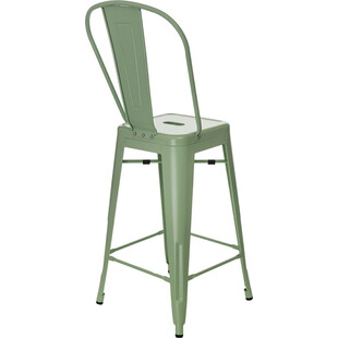 Krzesło barowe metalowe Paris Back 66 zielone marki D2.Design