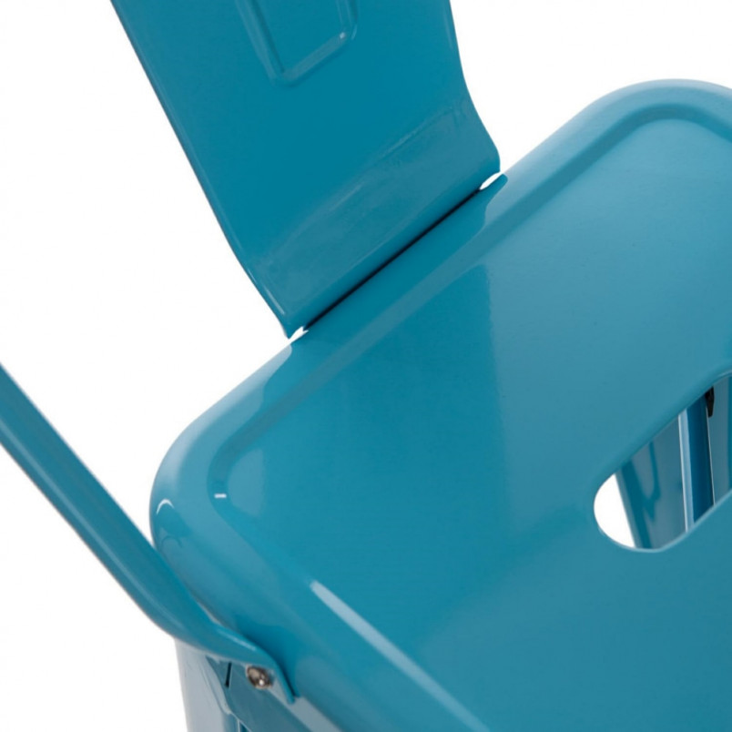 Krzesło barowe metalowe Paris Back 66 niebieskie marki D2.Design