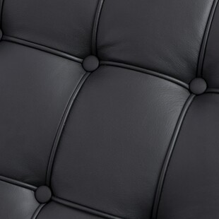 Sofa skórzana pikowana 2 os. BA2 150 czarna marki D2.Design