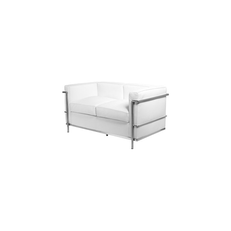 Sofa skórzana 2 osobowa Kubik 130 biała TP marki D2.Design