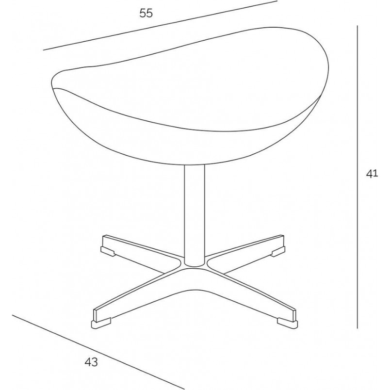 Podnóżek do fotela Jajo kaszmirowy popielaty Premium marki D2.Design