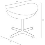 Podnóżek do fotela Jajo kaszmirowy popielaty Premium marki D2.Design