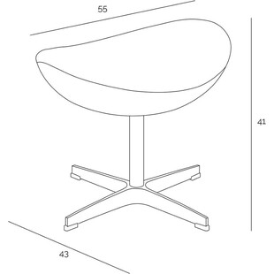 Podnóżek do fotela Jajo kaszmirowy fioletowy Premium marki D2.Design
