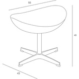 Fotel obrotowy z podnóżkiem Jajo kaszmir amarantowy PREMIUM marki D2.Design