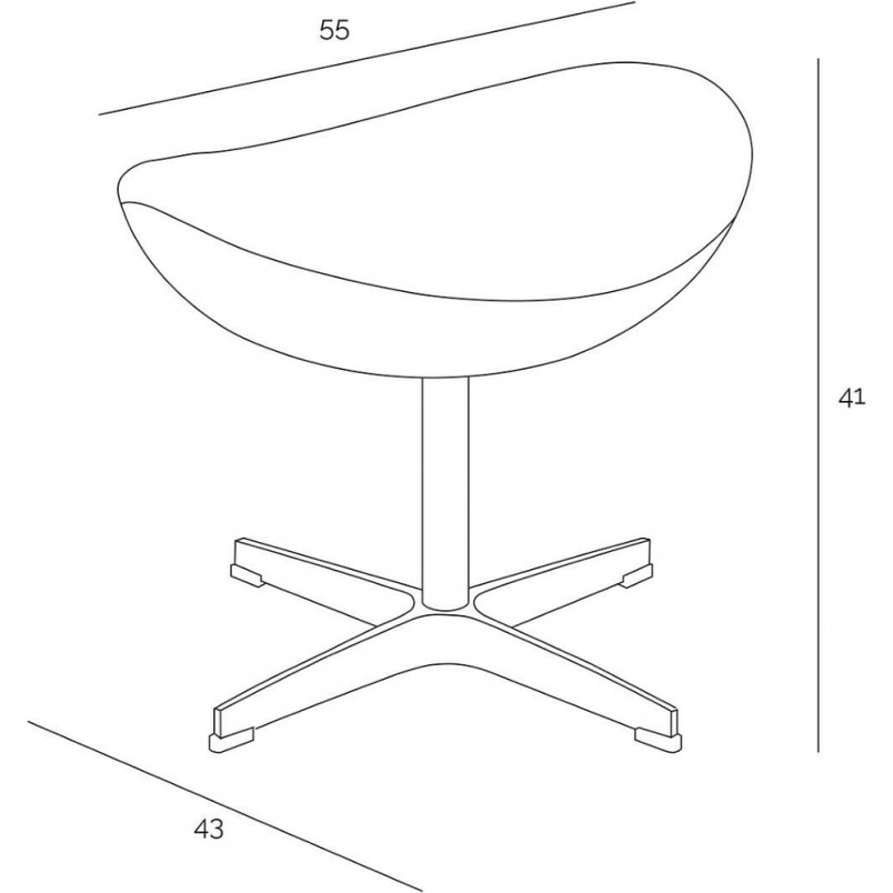Fotel obrotowy z podnóżkiem Jajo kaszmir jasno szary Premium marki D2.Design