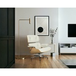 Fotel skórzany obrotowy Vip biały/dąb marki D2.Design