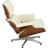 Fotel skórzany obrotowy Vip biały/orzech marki D2.Design