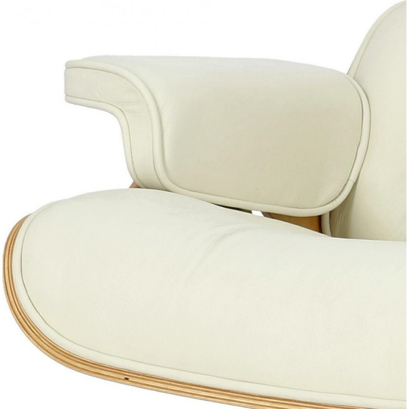 Fotel skórzany obrotowy Vip biały/orzech marki D2.Design