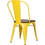 Krzesło metalowe industrialne Paris Wood żółty/sosna orzech marki D2.Design