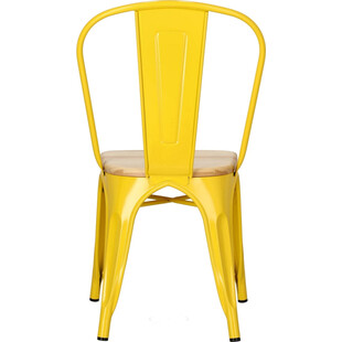 Krzesło metalowe industrialne Paris Wood żółty/sosna naturalna marki D2.Design