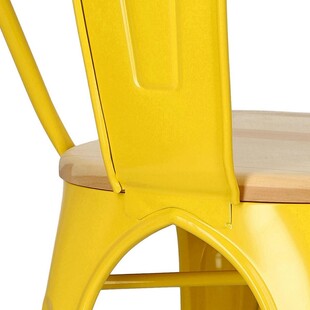 Krzesło metalowe industrialne Paris Wood żółty/sosna naturalna marki D2.Design