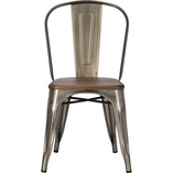Krzesło metalowe industrialne Paris Wood metaliczny/sosna orzech marki D2.Design