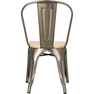 Krzesło metalowe industrialne Paris Wood metaliczny/sosna naturalna marki D2.Design