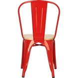 Krzesło metalowe industrialne Paris Wood czerwony/sosna naturalna marki D2.Design