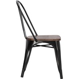 Krzesło metalowe industrialne Paris Wood czarny/sosna orzech marki D2.Design