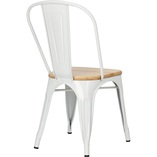 Krzesło metalowe industrialne Paris Wood biały/sosna naturalna marki D2.Design