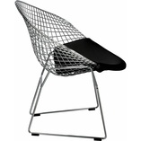 Krzesło metalowe druciane Harry Arm chrom/czarny marki D2.Design