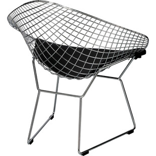 Krzesło metalowe druciane Harry Arm chrom/czarny marki D2.Design