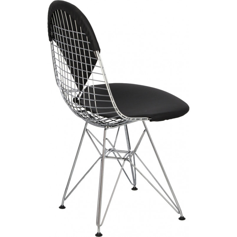 Krzesło metalowe ażurowe Net double chrom/czarny marki D2.Design