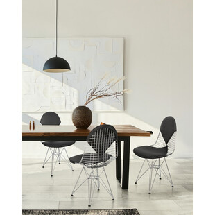 Krzesło metalowe ażurowe Net double chrom/czarny marki D2.Design