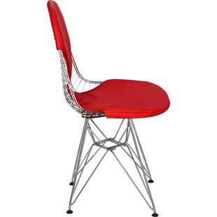 Krzesło metalowe ażurowe Net double chrom/czerwony marki D2.Design