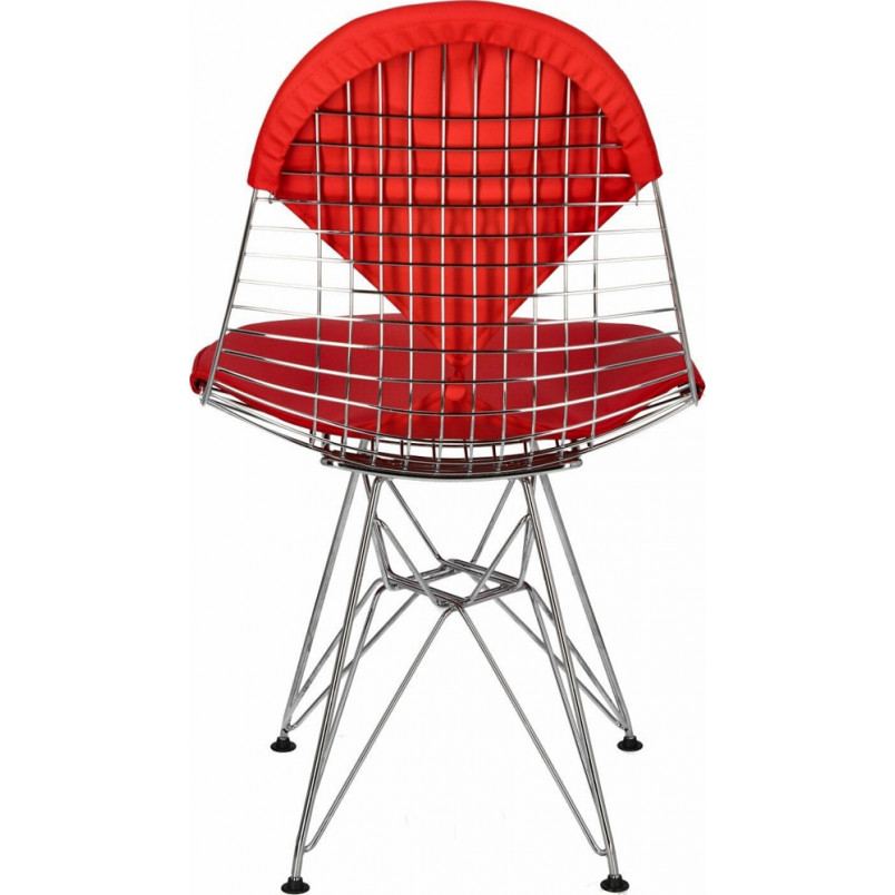 Krzesło metalowe ażurowe Net double chrom/czerwony marki D2.Design