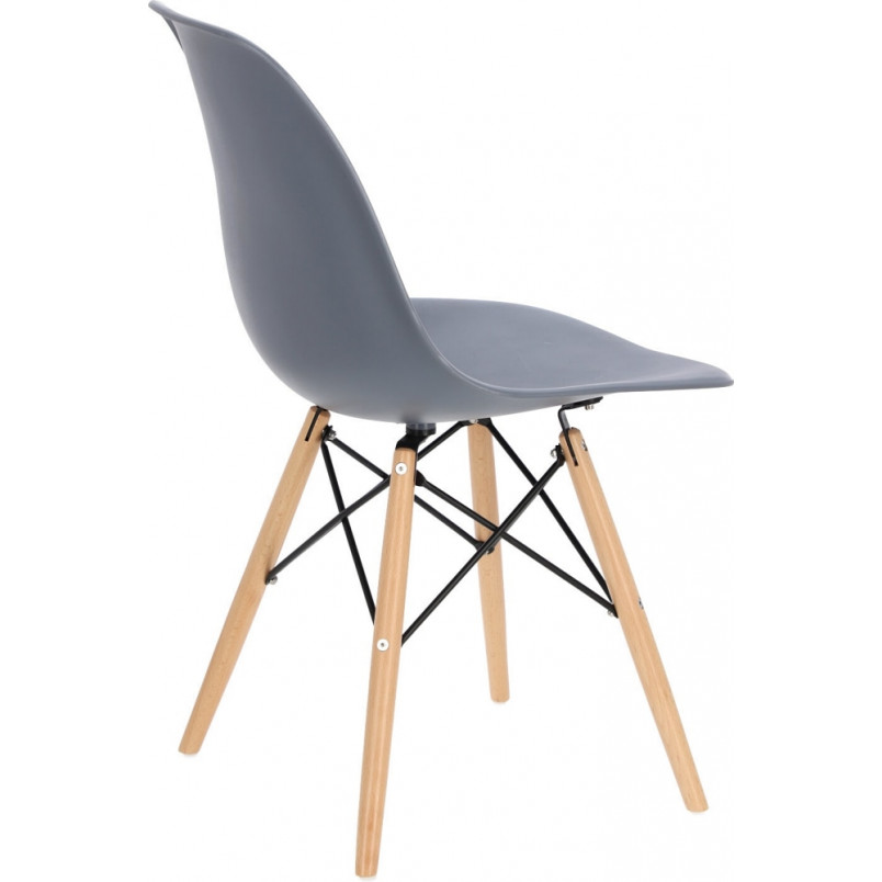 Krzesło skandynawskie z tworzywa P016W PP ciemno szary/buk marki D2.Design