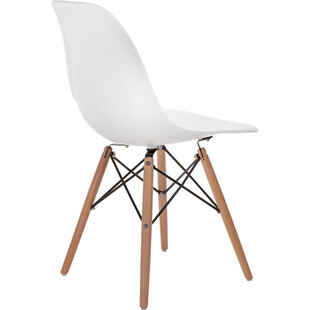 Krzesło skandynawskie na drewnianych nogach P016W PP biały/buk marki D2.Design