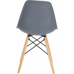 Krzesło skandynawskie z tworzywa P016W PP ciemno szary/buk marki D2.Design