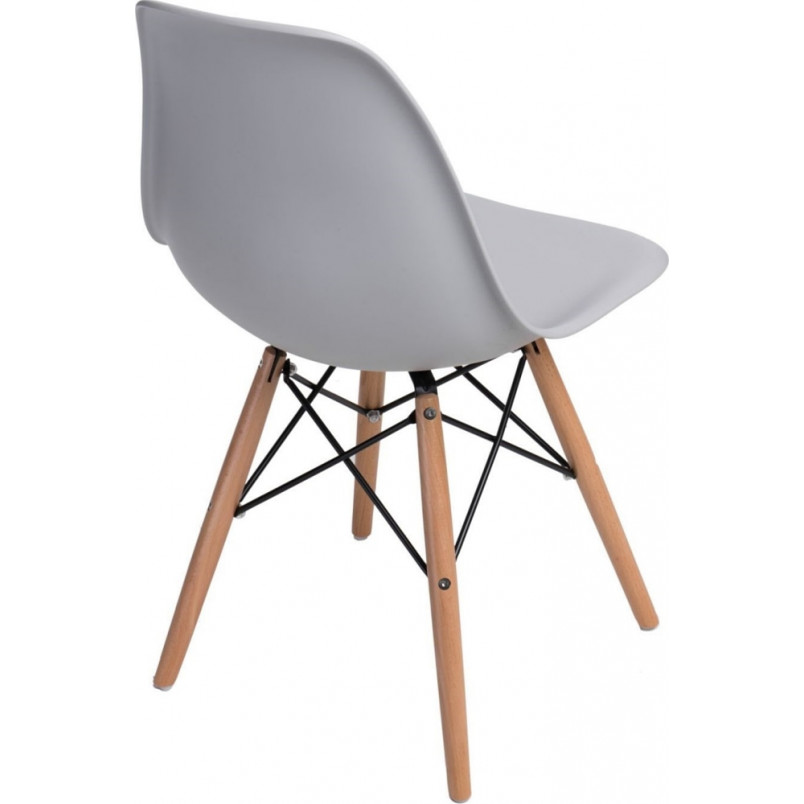 Krzesło skandynawskie z tworzywa P016W PP jasno szary/buk marki D2.Design