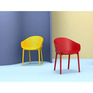 Krzesło ażurowe z podłokietnikami Sky czerwone marki Siesta