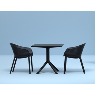 Krzesło ażurowe z podłokietnikami Sky czarne marki Siesta