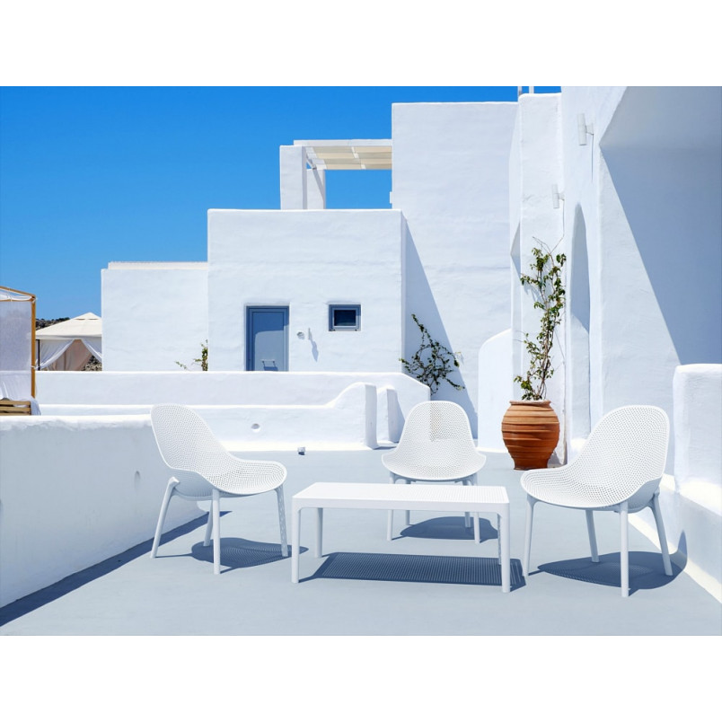 Fotel plastikowy ogrodowy Sky Lounge białe marki Siesta