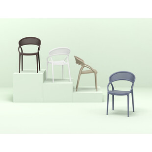 Krzesło ażurowe z podłokietnikami SUNSET białe marki Siesta