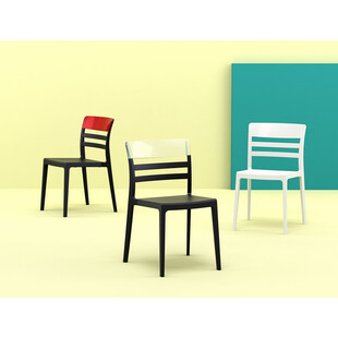 Krzesło z tworzywa MOON czarne/przezroczyste marki Siesta