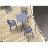 Krzesło barowe plastikowe ażurowe AIR BAR 75 ciemnoszare marki Siesta