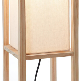 Lampa podłogowa drewniana z abażurem Seaside naturalny / beżowy Brilliant